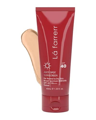 کرم ضد آفتاب و ضد لک رنگی پوست های خشک و معمولی SPF40 لافارر 40ml