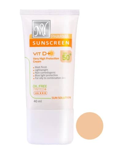 کرم ضد آفتاب فاقد چربی Vit D رنگی SPF50 مای فارما 40ml