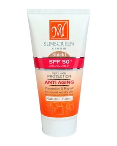 کرم ضد آفتاب ضد چروک شیلد رنگی طبیعی SPF 50 مای