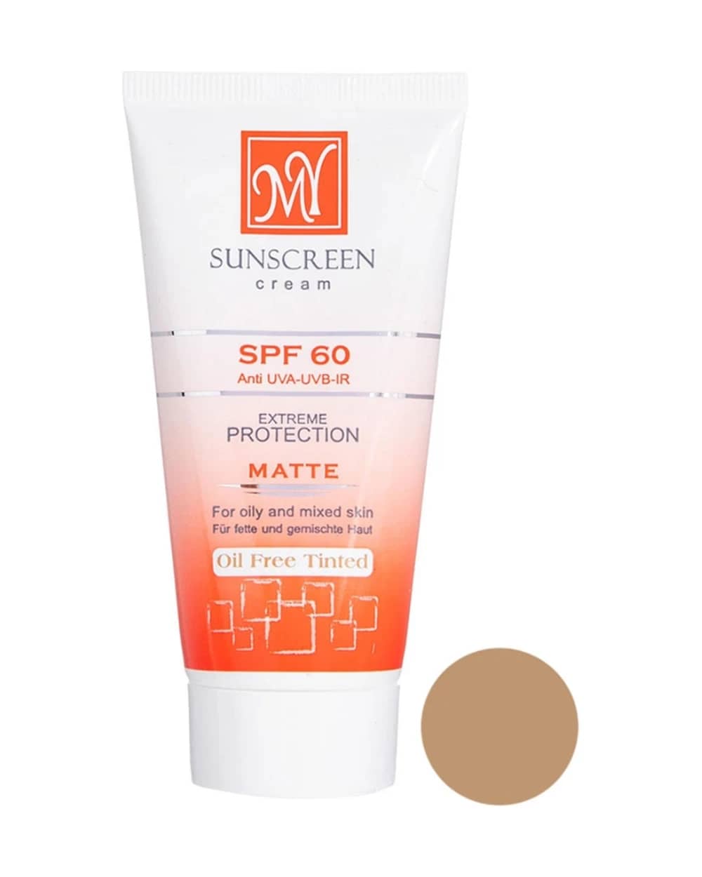 کرم ضد آفتاب رنگی پوست های چرب و مختلط SPF60 مای 50ml