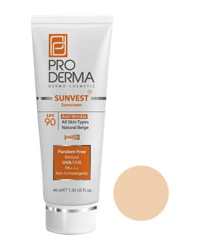 کرم ضد آفتاب و ضد چروک رنگی SPF90 پرودرما 40ml