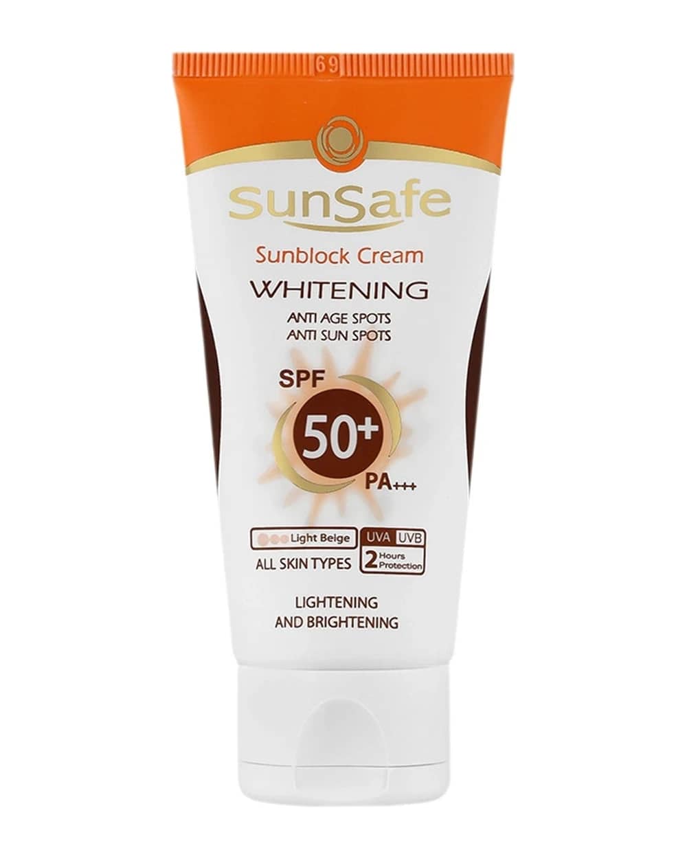 کرم ضد آفتاب روشن کننده سان سیف spf50 بژ روشن