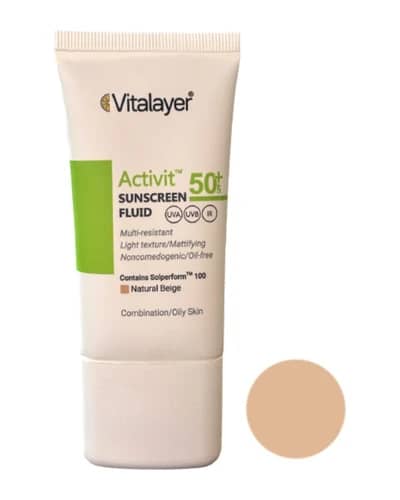 فلوئید ضد آفتاب رنگی پوست چرب Activit SPF50 ویتالیر 50ml