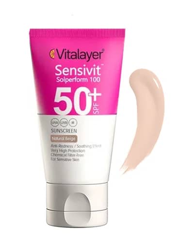 کرم ضد آفتاب رنگی پوست حساس Sensivit SPF50 ویتالیر 40ml