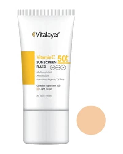 فلوئید ضد آفتاب رنگی ویتامین سی SPF50 ویتالیر