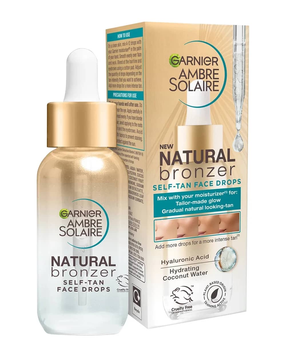 Garnier Ambre Solaire Natural Bronzer Gocce Autoabbronzanti per il Viso 30 ml