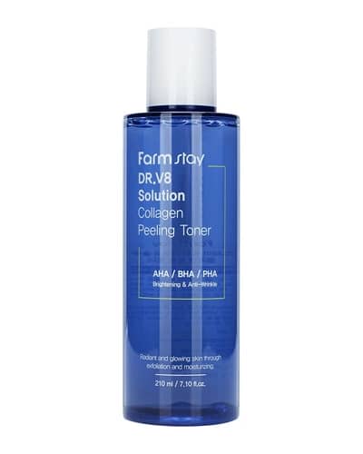 تونر پاک کننده و لایه بردار کلاژن DR.V8 فارم استی 210ml