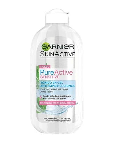 تونر ضد جوش پوست حساس Pure Active گارنیه 200ml