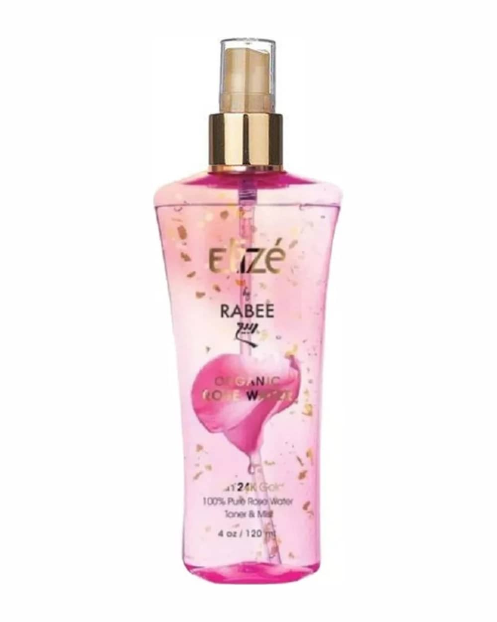 اسپری تونر گلاب حاوی تراشه طلا الیزه ربیع 120ml