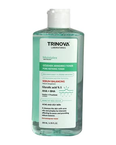 تونر حاوی گلیکولیک اسید 4% و AHA+ BHA ترینوا 200ml