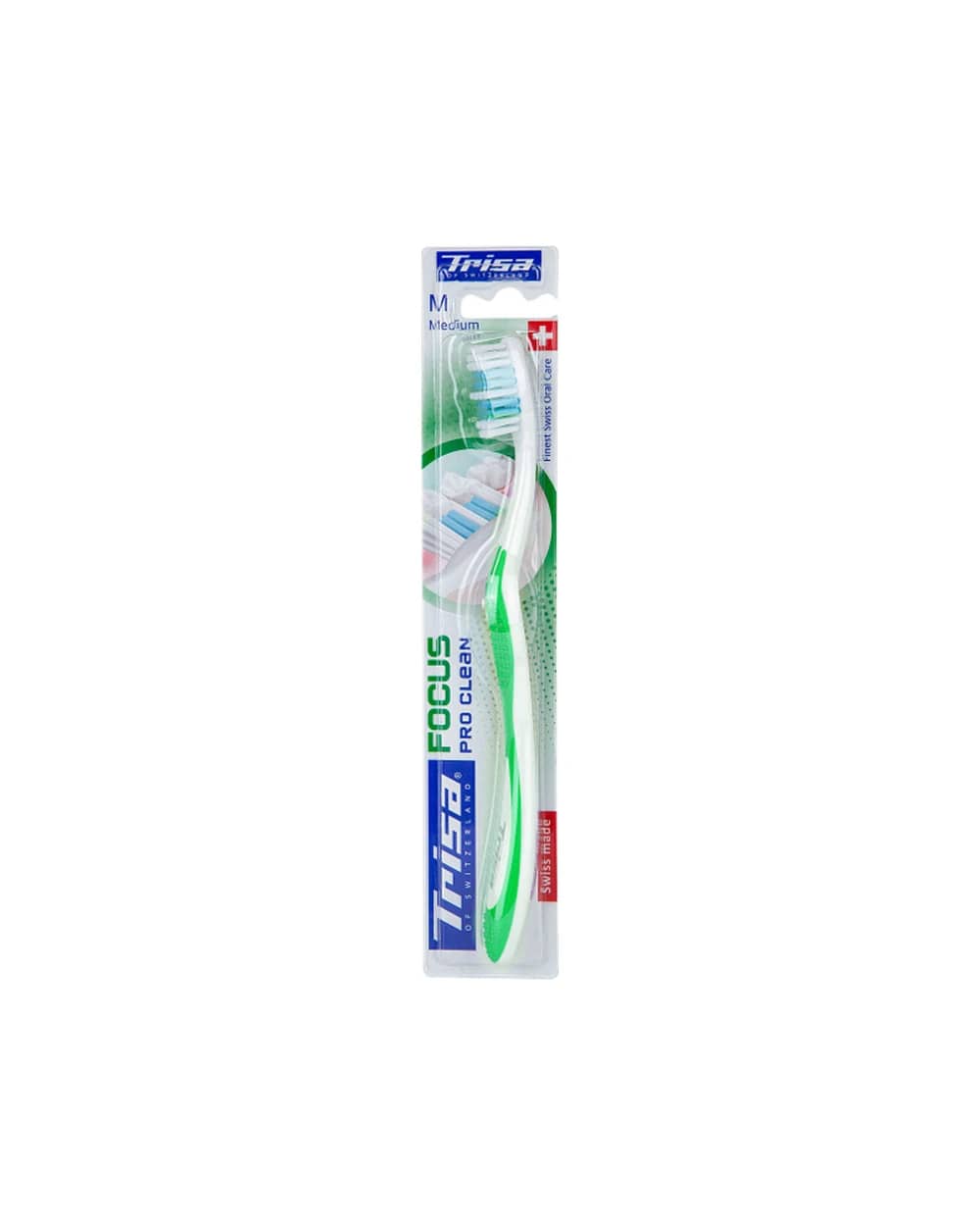 مسواک با برس متوسط همراه با درپوش Focus Pro Clean تریزا