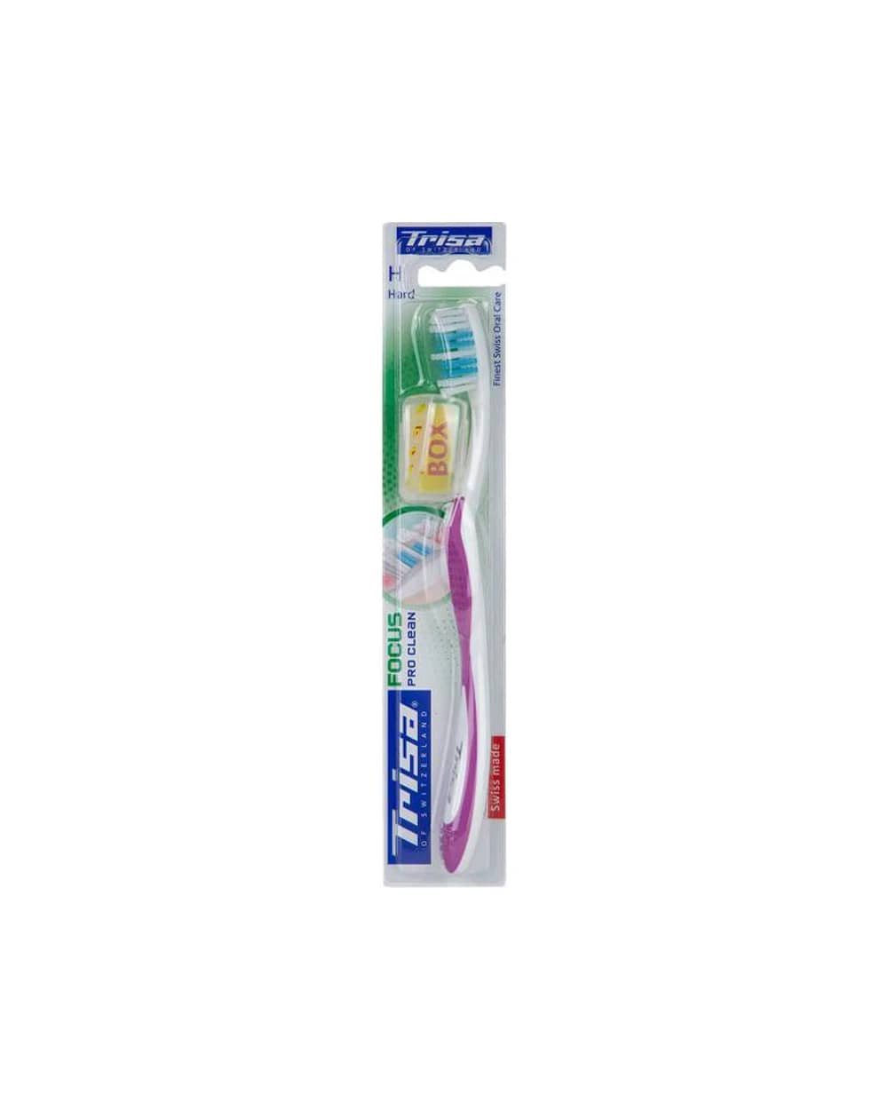 مسواک با برس سخت همراه با درپوش Focus Pro Clean تریزا