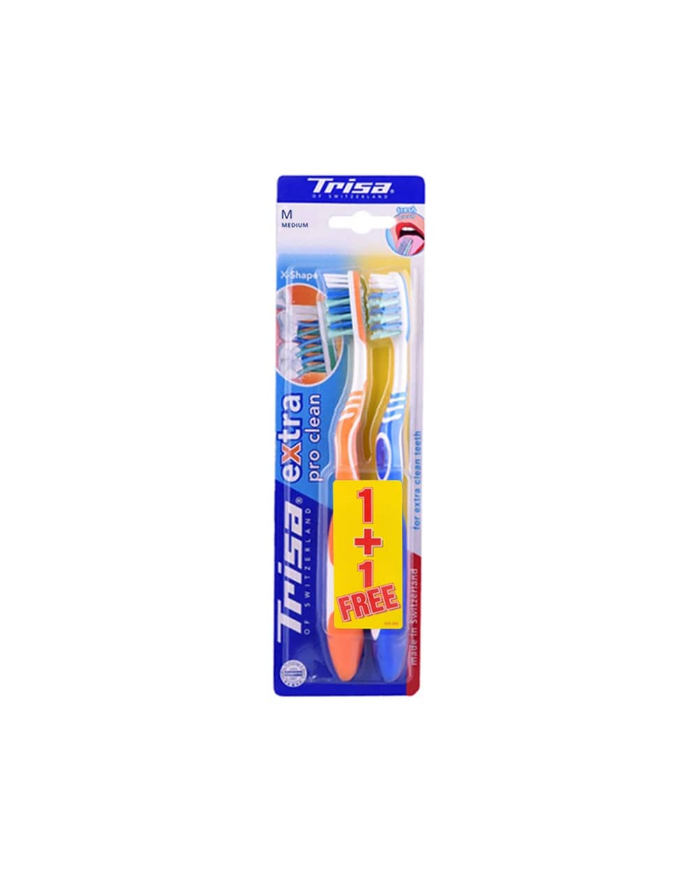 پک دو عددی مسواک Extra Pro Clean با برس متوسط تریزا