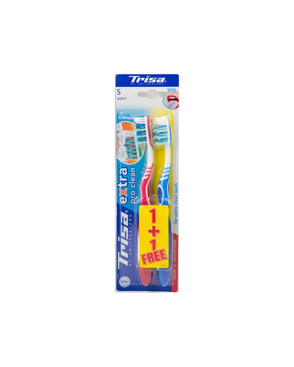 پک دو عددی مسواک Extra Pro Clean با برس نرم تریزا