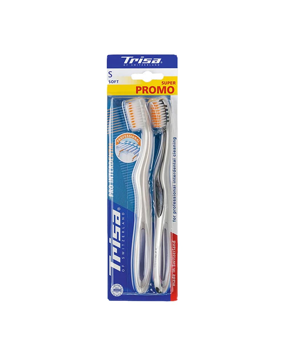 پک دو عددی مسواک Pro Interdental با برس نرم تریزا