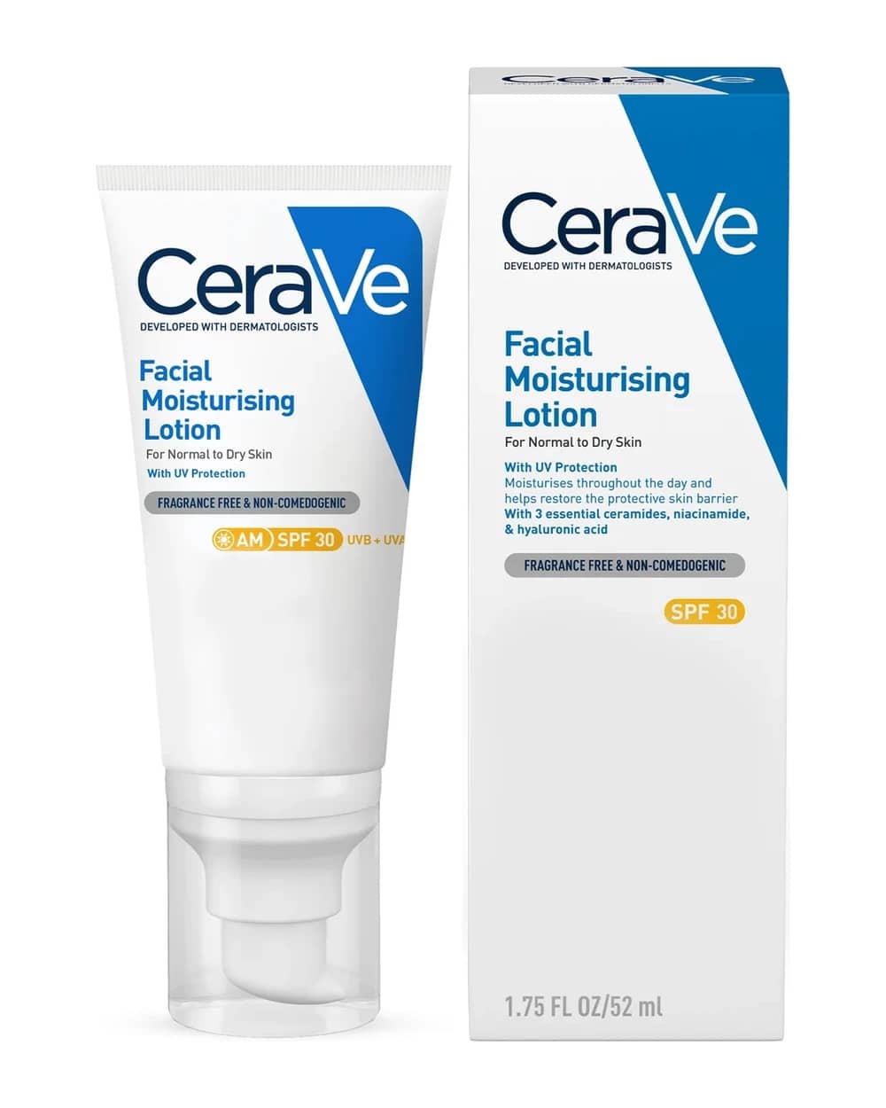 CeraVe AM Lozione Idratante per il Viso SPF 30 con Ceramidi per Pelle da Normale a Secca 52 ml
