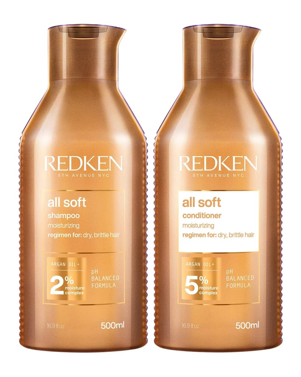 Redken All Soft Shampoo and Conditioner Routine for Dry, Brittle Hair 500ml