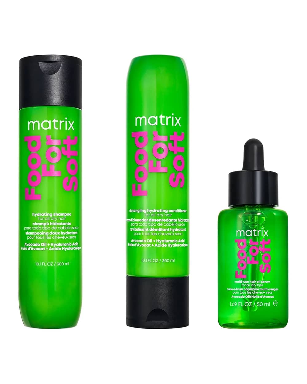 Matrix Food for Soft Hydrating Shampoo, Conditioner and Hair Oil with Avocado Oil and Hyaluronic Acid for Dry Hair Routine
