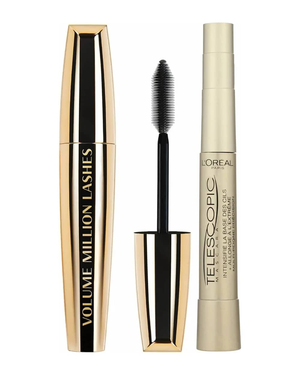 L'Oréal Paris Telescopic Mascara for More Length and Volume and Million Lashes Volume Mascara Bundle