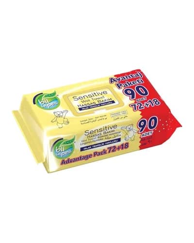 دستمال مرطوب 90 عددی مخصوص پوست حساس بی ویپس