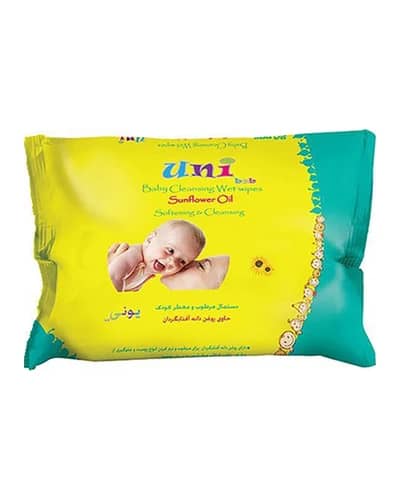 دستمال مرطوب کودک حاوی روغن آفتابگردان یونی بب 63 عددی