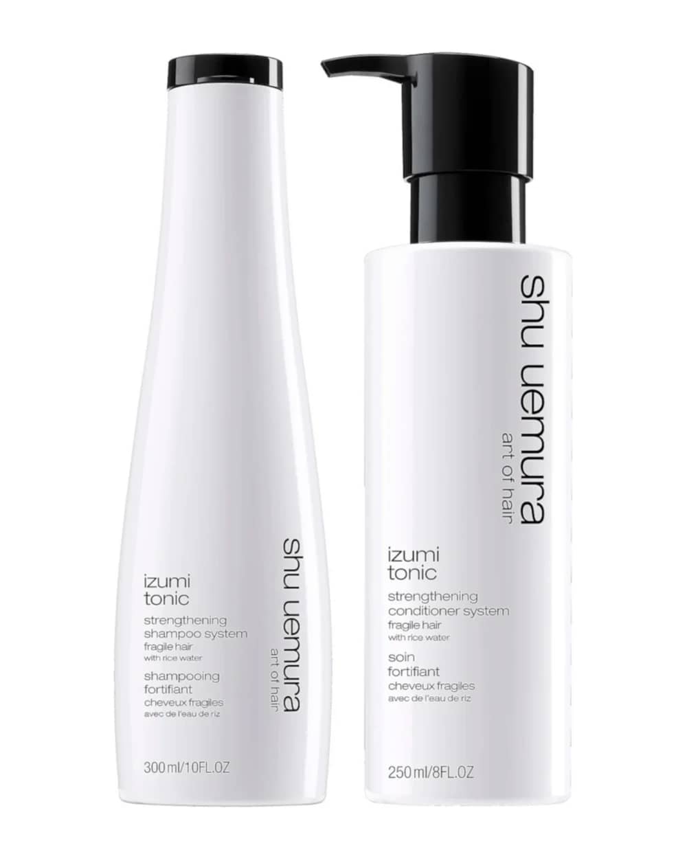 Shu Uemura Art of Hair Izumi Tonic Rice Water Shampoo and Conditioner Routine