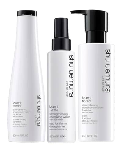 Shu Uemura Art of Hair Izumi Tonic Rice Water Shampoo, Conditioner and Hair Tonic Water Routine