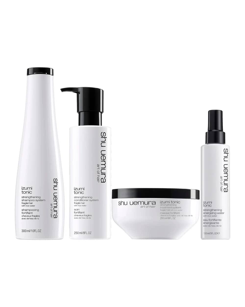 Shu Uemura Art of Hair Izumi Tonic Rice Water Shampoo, Conditioner, Hair Mask and Tonic Water Routine