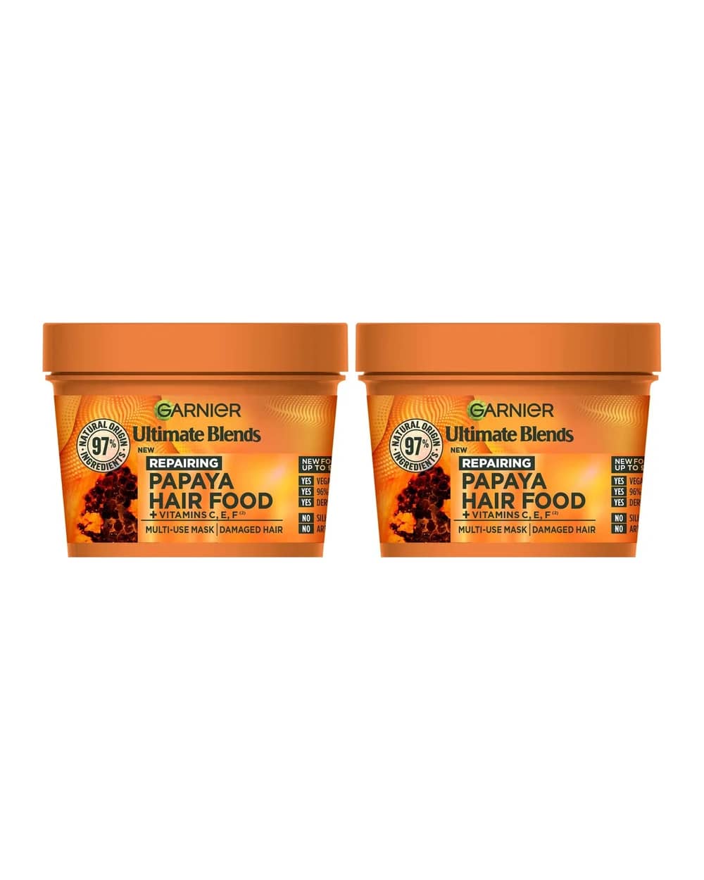 Garnier Ultimate Blends Papaya 3-in-1 Damaged Hair Mask Duo