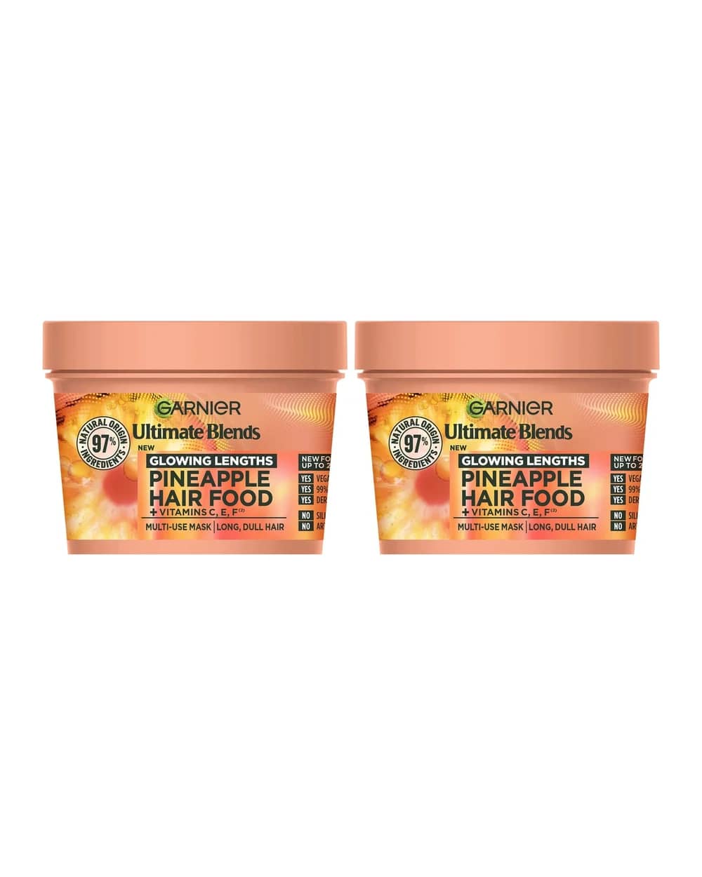 Garnier Ultimate Blends Pineapple 3-in-1 Glowing Hair Mask Duo