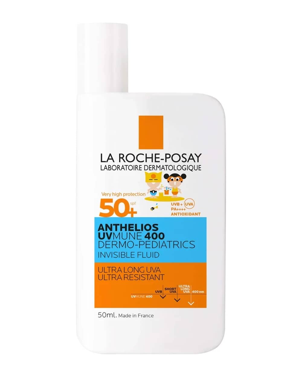 La Roche-Posay Anthelios UVMune 400 Dermo-Pediatrics Kids Fluido Solare Invisibile Ultraleggero per Bambini SPF 50+ 50 ml