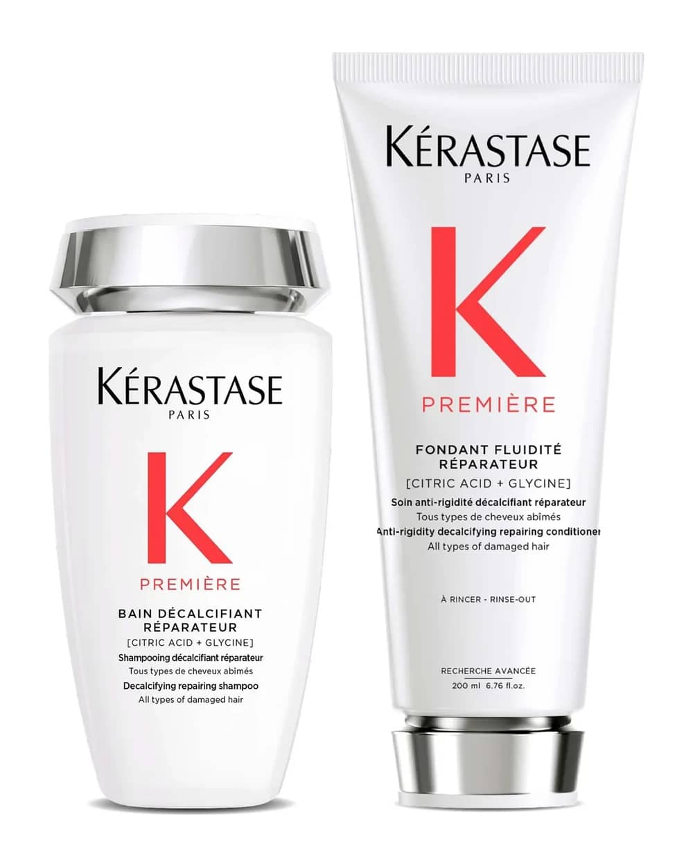 Kérastase Première Decalcifying Repairing Shampoo and Conditioner Duo for Damaged Hair with Pure Citric Acid and Glycine