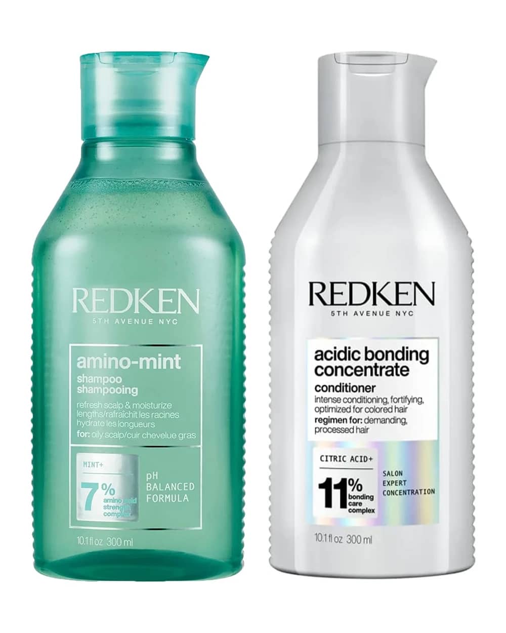 Redken Amino Mint Scalp Cleansing for Greasy Hair Shampoo and Acidic Bonding Concentrate Conditioner Bundle
