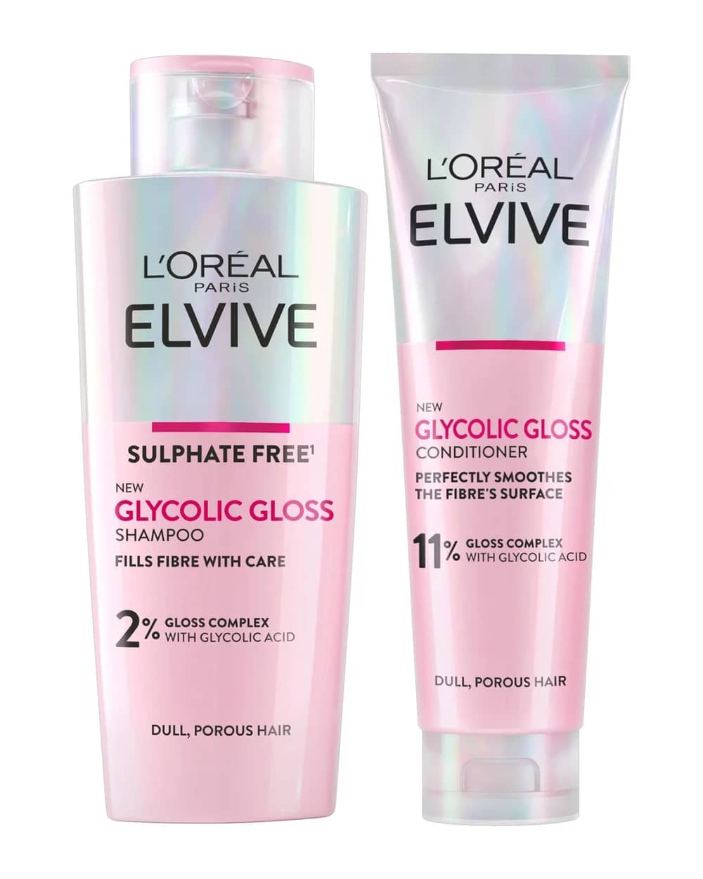 L'Oréal Paris Elvive Glycolic Gloss Shampoo and Conditioner Set for Dull Hair