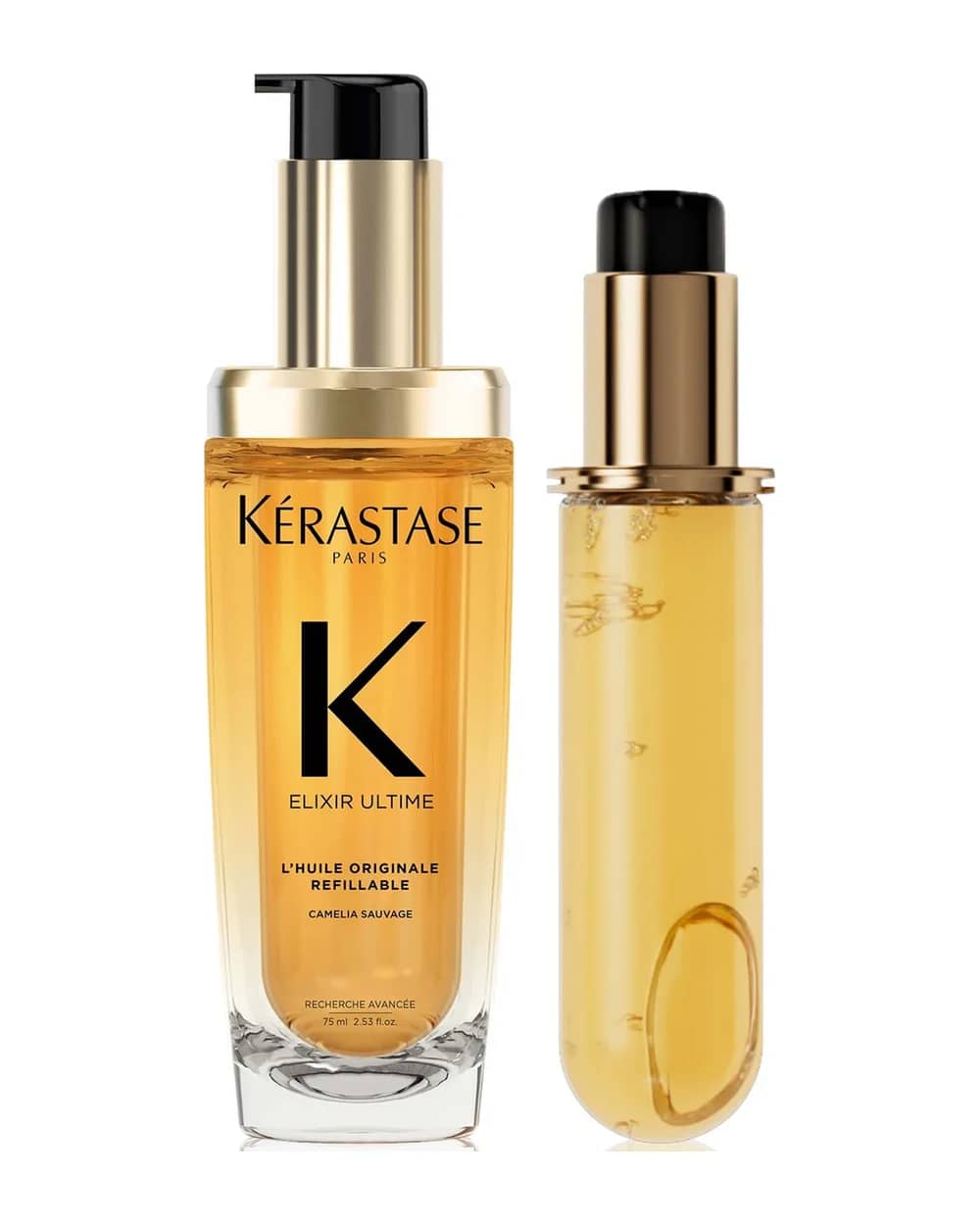 Kérastase Elixir Ultime L'Huile Originale Hair Oil 75ml for All Hair Types with 75ml Refill Bundle