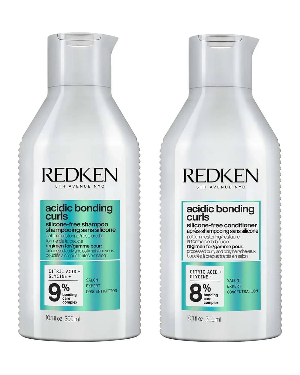 Redken Acidic Bonding Curls Silicone-Free Shampoo and Conditioner Bundle for Restoring Damaged Curly and Coily Hair