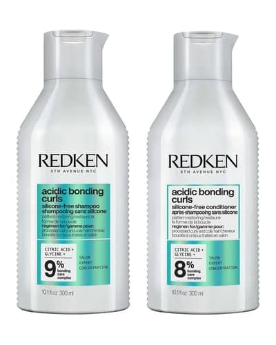 Redken Acidic Bonding Curls Silicone-Free Shampoo and Conditioner Bundle for Restoring Damaged Curly and Coily Hair