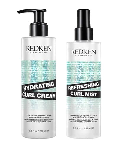 Redken Hydrating Curl Defining Cream and Refreshing Curl Hair Mist Bundle for Curly and Coily Hair