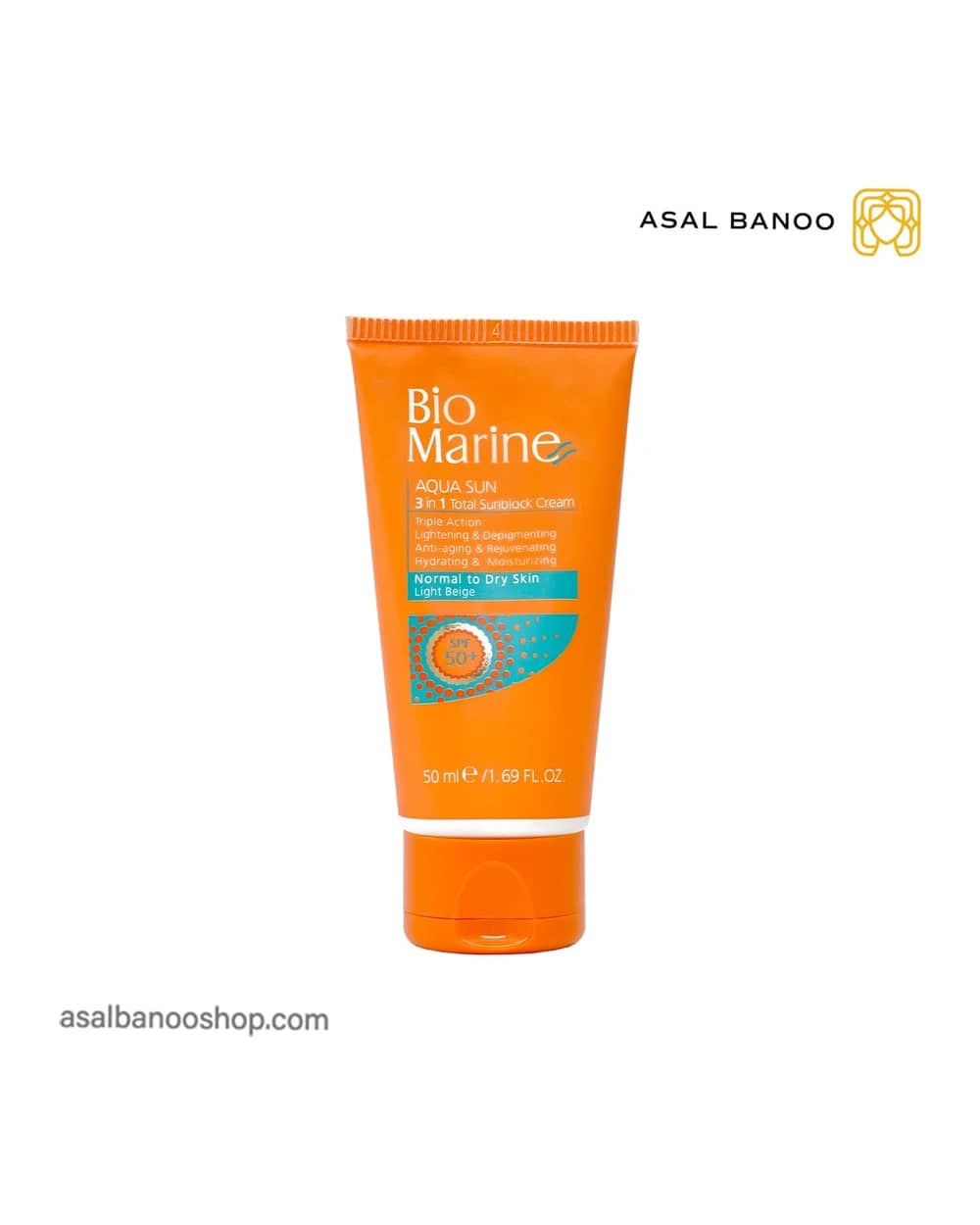 ضدآفتاب رنگی +spf50 بایومارین پوست معمولی و خشک