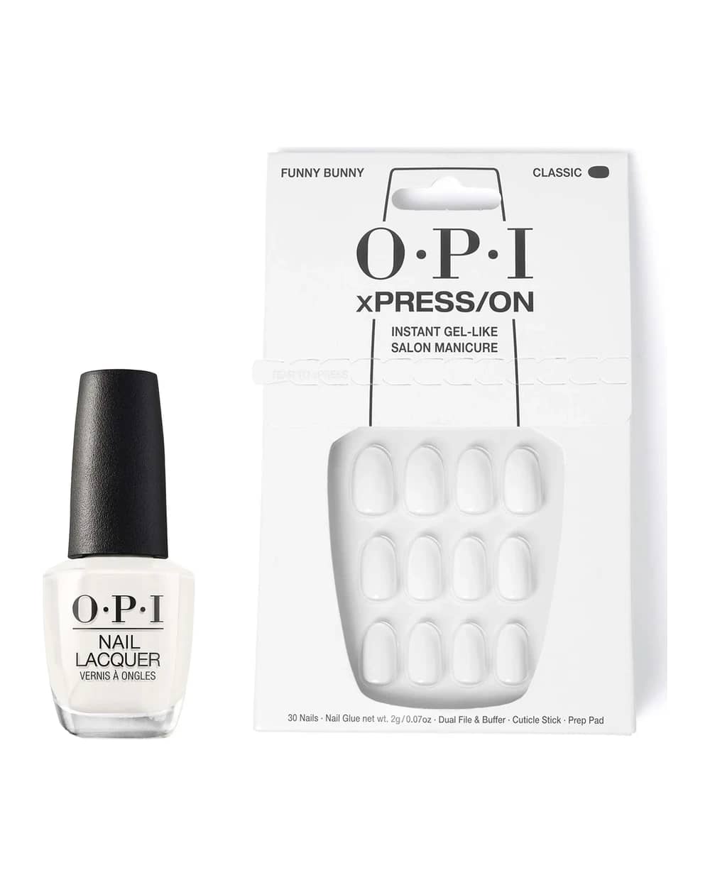 OPI xPRESS/ON Funny Bunny EXCLUSIVE and Funny Bunny Nail Polish Bundle