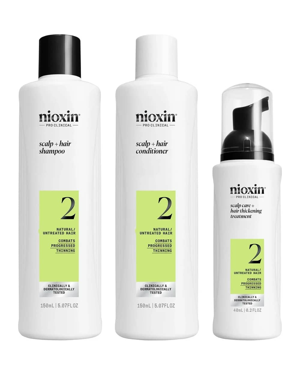 NIOXIN Scalp and Hair Thickening System 2 for Natural Hair with Progressed Thinning Trial Kit