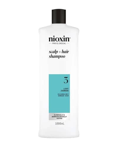 NIOXIN Scalp and Hair Thickening System 3 Shampoo for Coloured Dry and Damaged Hair with Light Thinning 1L