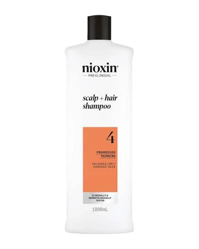 NIOXIN Scalp and Hair Thickening System 4 Shampoo for Coloured Dry and Damaged Hair with Progressed Thinning 1L