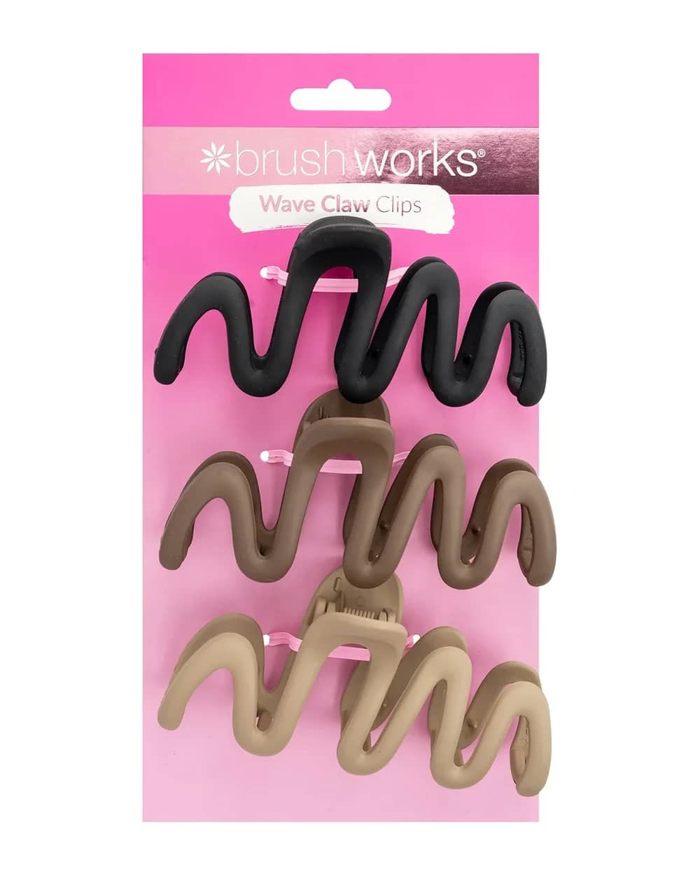 brushworks Wave Claw Clips - 3 Pack