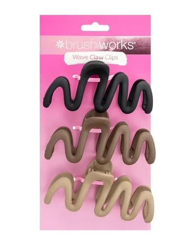 brushworks Wave Claw Clips - 3 Pack