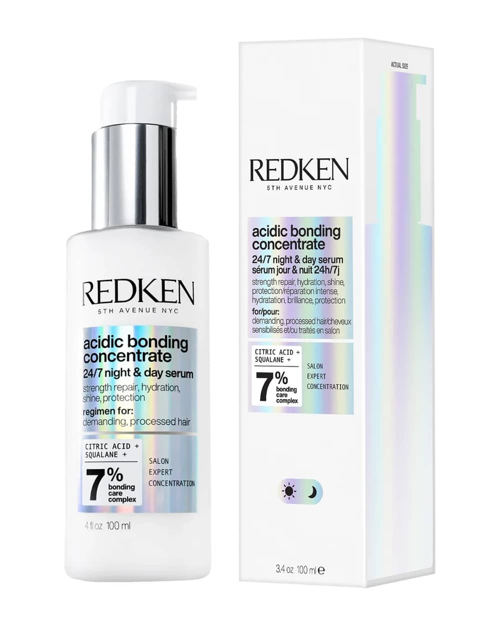 Redken Acidic Bonding Concentrate 24/7 Night and Day Hair Serum, Repair & Strengthen Damaged Hair 100ml