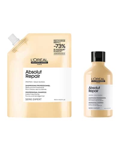 L’Oréal Professionnel Absolut Repair Shampoo 300ml and Refill Pack 500ml for dry & damaged hair