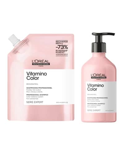 L’Oréal Professionnel Vitamino Color Shampoo 500ml and Refill Pack 500ml for coloured hair