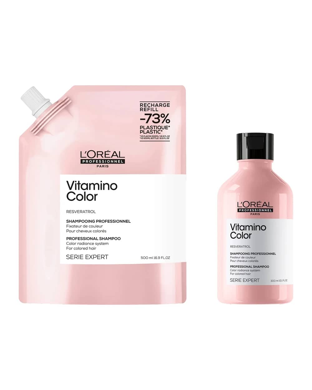 L’Oréal Professionnel Vitamino Color Shampoo 300ml and Refill Pack 500ml for coloured hair