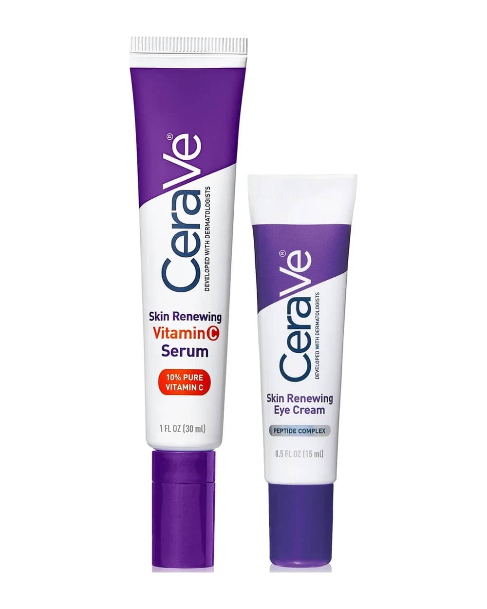 CeraVe Skin Renewing Duo for Visibly Brighter Smoother Skin with Vitamin C Serum and Eye Cream